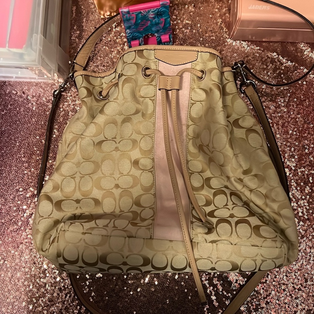 Coach Large Drawstring shoulder/crossbody Purse